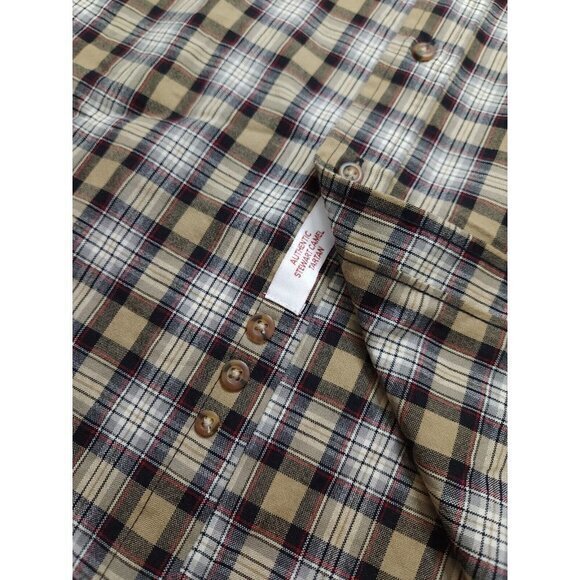 Pendleton Virgin Wool Stewart Camel Tartan Long Sleeve Button Down Shirt Large - Picture 4 of 6
